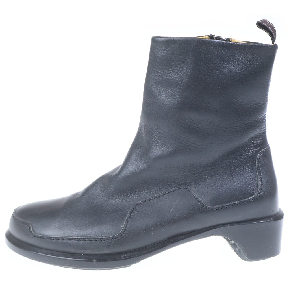 HERMES(エルメス) サイドジップ レザー ショートブーツ ブラック レディース