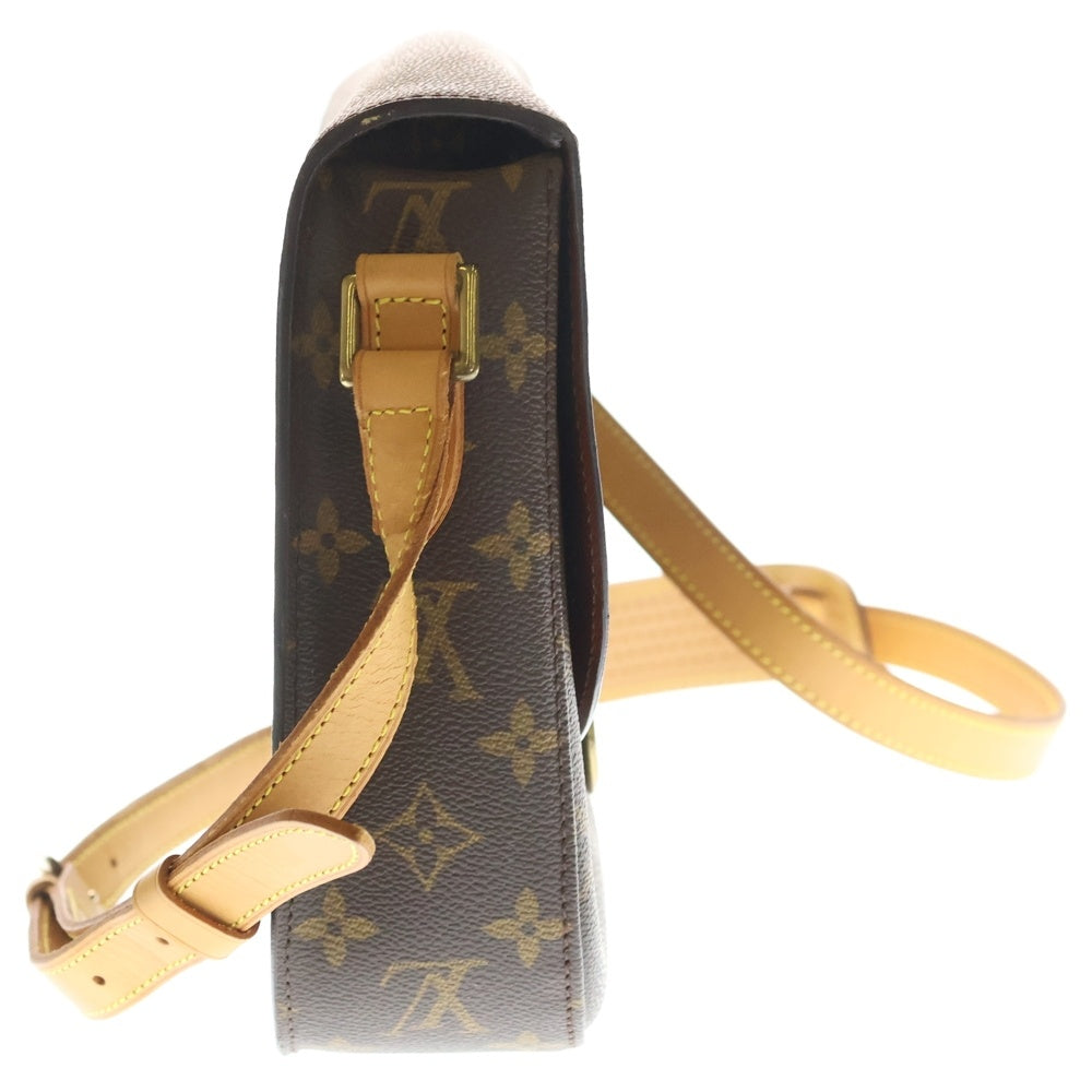 LOUIS VUITTON(ルイヴィトン) モノグラム サンクルーMM ショルダーバッグ ブラウン レザー×PVC M51243 ゴールド金具 レディース
