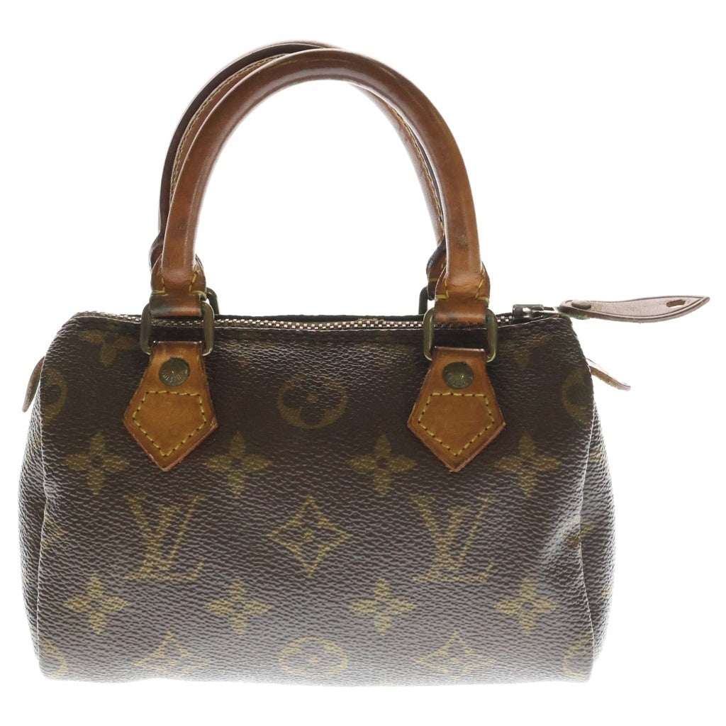 LOUIS VUITTON(ルイヴィトン) モノグラム ミニ・スピーディ ミニボストンバッグ ミニバッグ ハンドバッグ ブラウン レザー×PVC M41534 ゴールド金具 レディース