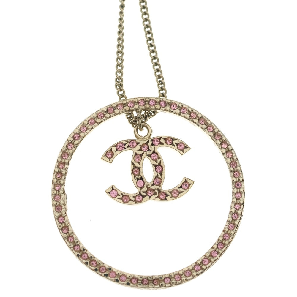 CHANEL(シャネル) ココマーク ピンクラインストーン ネックレス ペンダント チェーン ゴールド ピアス SV