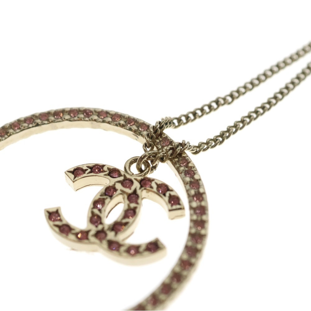 CHANEL(シャネル) ココマーク ピンクラインストーン ネックレス ペンダント チェーン ゴールド ピアス SV