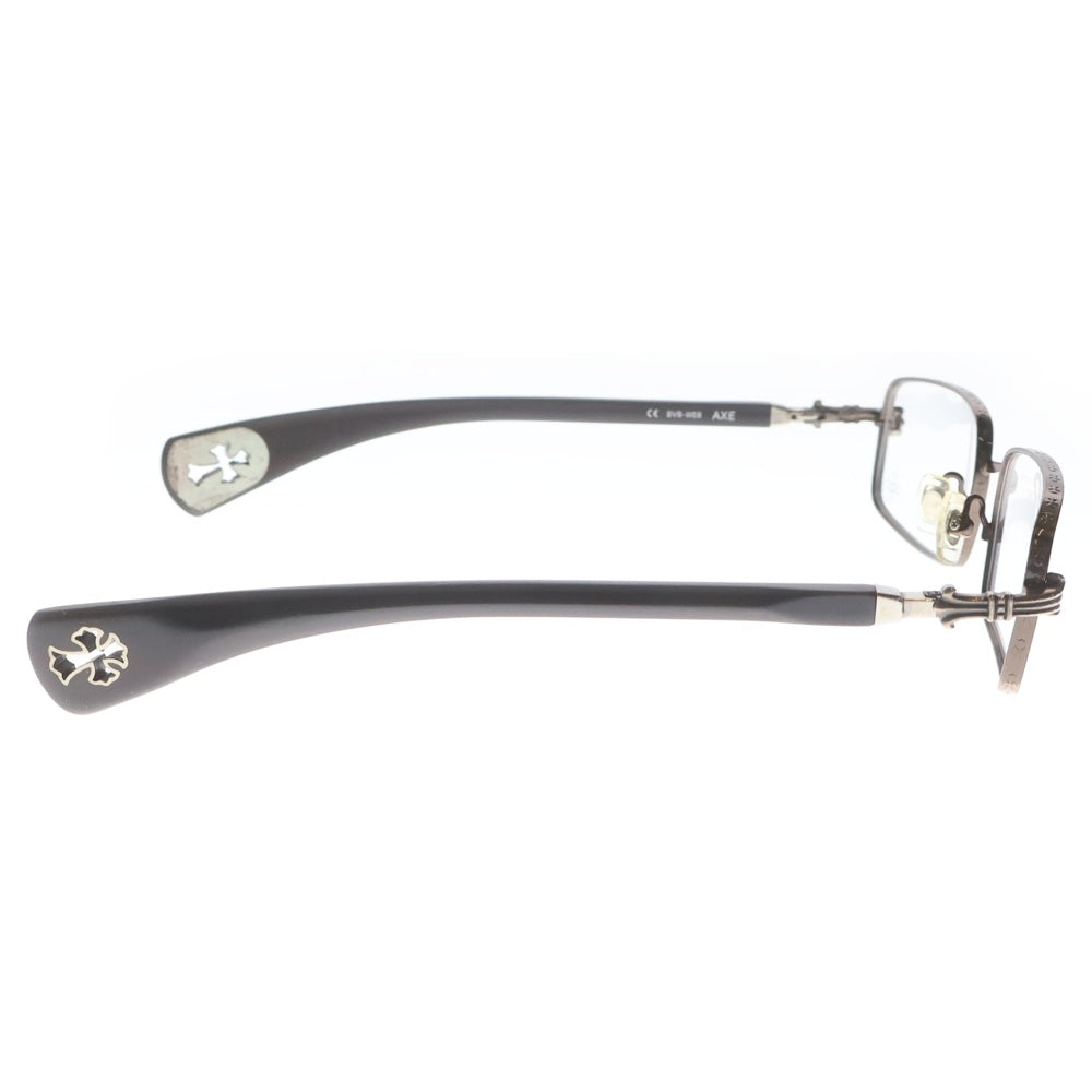CHROME HEARTS(クロムハーツ) AXE CHクロス スクエアフレーム エボニウッド アイウェア 眼鏡 シルバー