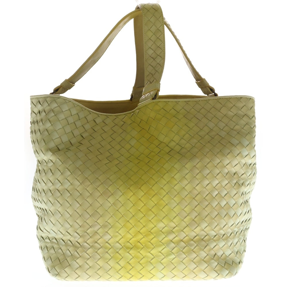 BOTTEGA VENETA(ボッテガヴェネタ) イントレチャート トートバッグ ハンドバッグ イエロー グラデーション レザー ブラック金具 レディース