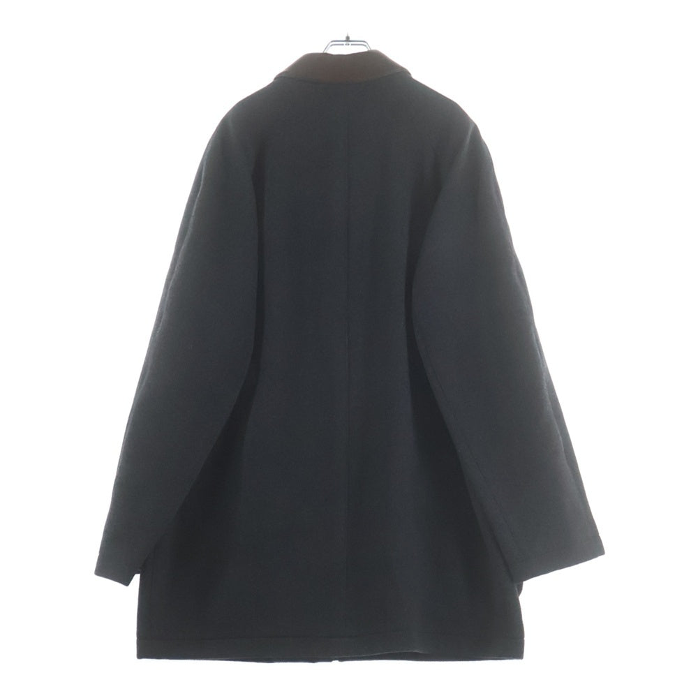 RALPH LAUREN(ラルフローレン) レザー切り替え ウール スナップボタン ジップアップ コート グレー/ブラウン