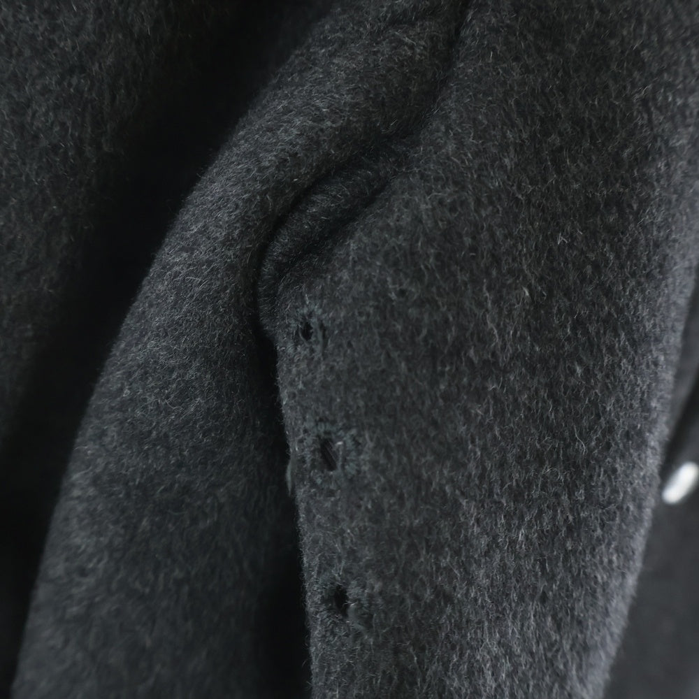 RALPH LAUREN(ラルフローレン) レザー切り替え ウール スナップボタン ジップアップ コート グレー/ブラウン