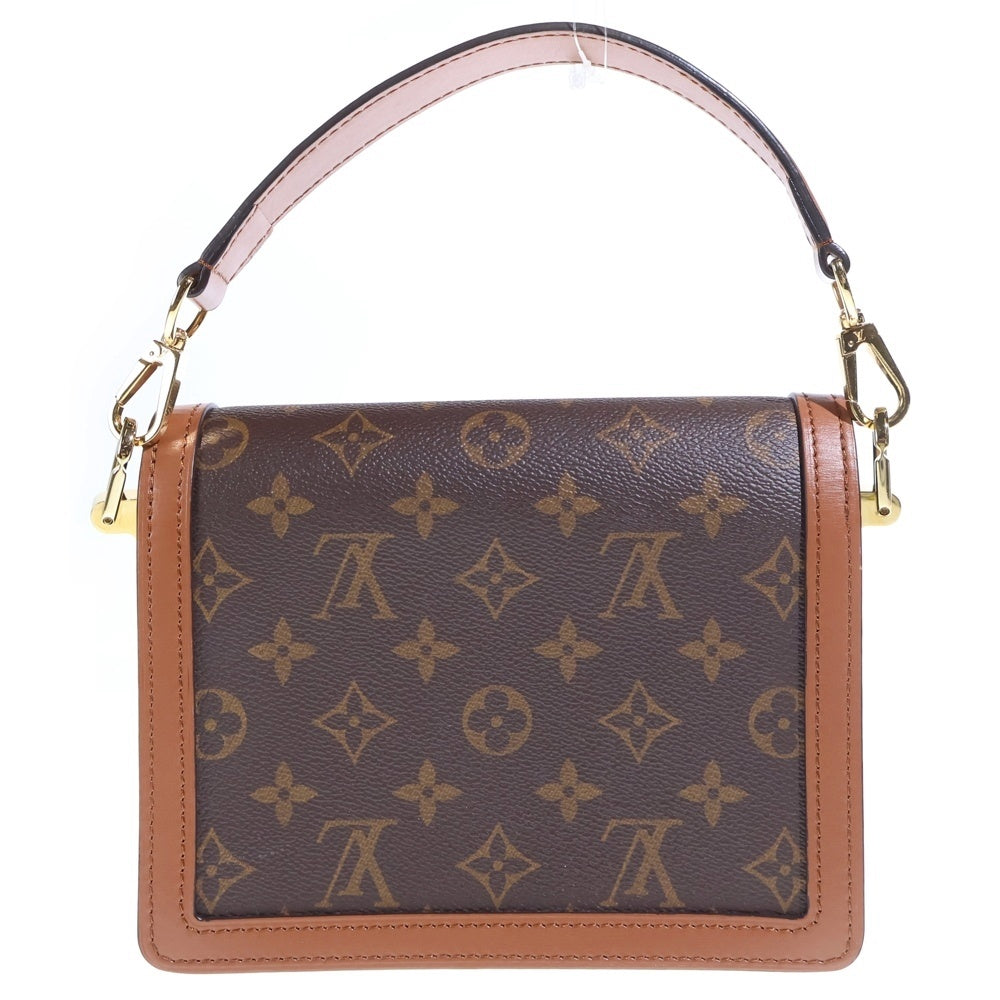 LOUIS VUITTON(ルイヴィトン) モノグラム リバース ドーフィーヌ ロックXL ショルダーバッグ ブラウン レザー×PVC M46537 ゴールド金具