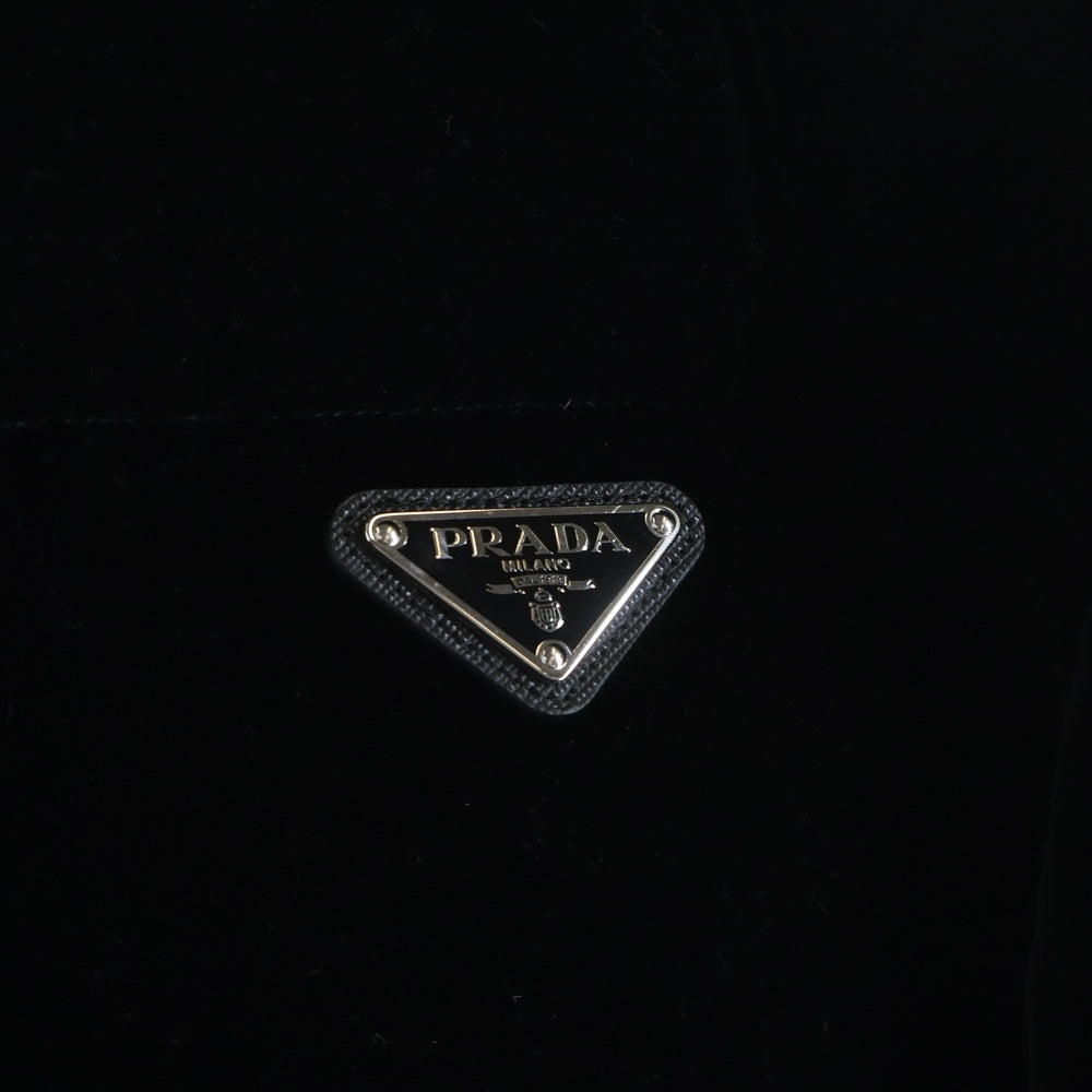 PRADA(プラダ) トライアングルロゴ ベルベットダウンジャケット ブラック 292214 レディース