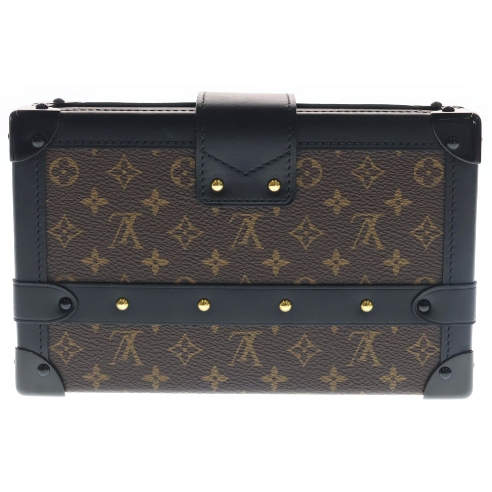 LOUIS VUITTON(ルイヴィトン) モノグラム プティット マル ショルダーバッグ トランクバッグ ブラウン×ブラック レザー×PVC M45943 ゴールド金具 レディース