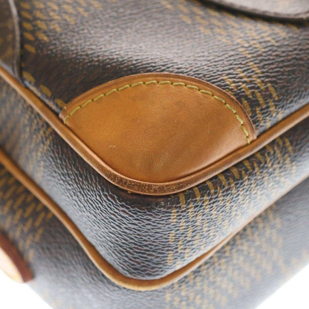 LOUIS VUITTON(ルイヴィトン) ダミエジャイアント ナイルメッセンジャーPM ショルダーバッグ ブラウン レザー×PVC N40359 ブラック金具 レディース