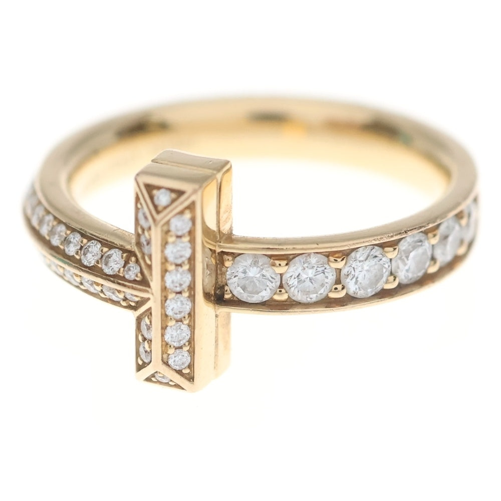 TIFFANY & Co.(ティファニー) Tワン ハーフエタニティ ダイヤリング 指輪 ピンクゴールド K18PG 5.9g #11 レディース