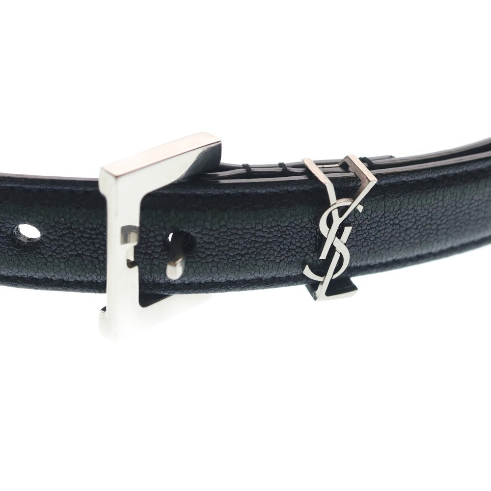 SAINT LAURENT PARIS(サンローランパリ) カサンドラ ロゴバックル ベルト ブラック