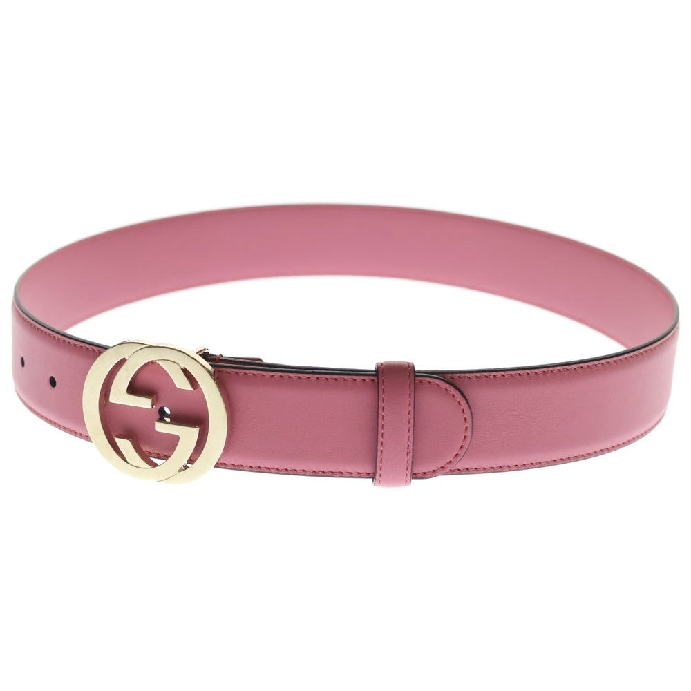 GUCCI(グッチ) インターロッキングG レザーベルト ピンク 546386 