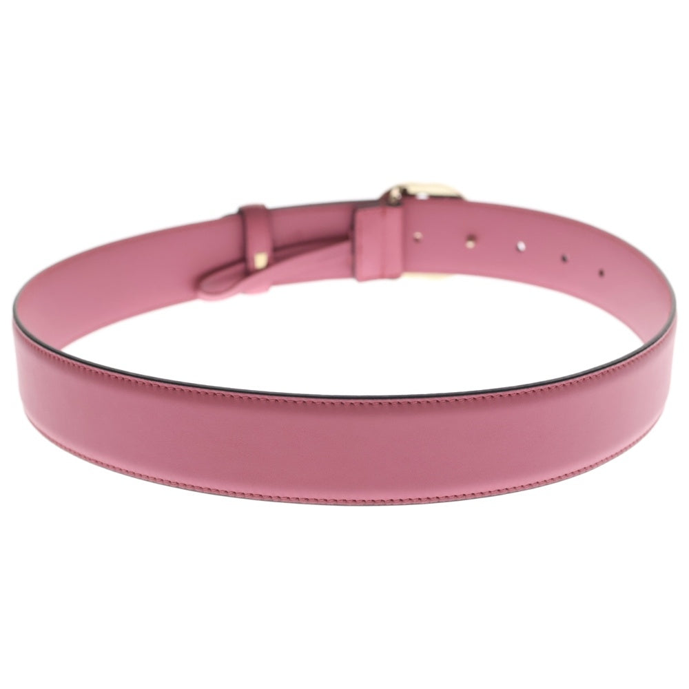 GUCCI(グッチ) インターロッキングG レザーベルト ピンク 546386 ゴールド金具 レディース