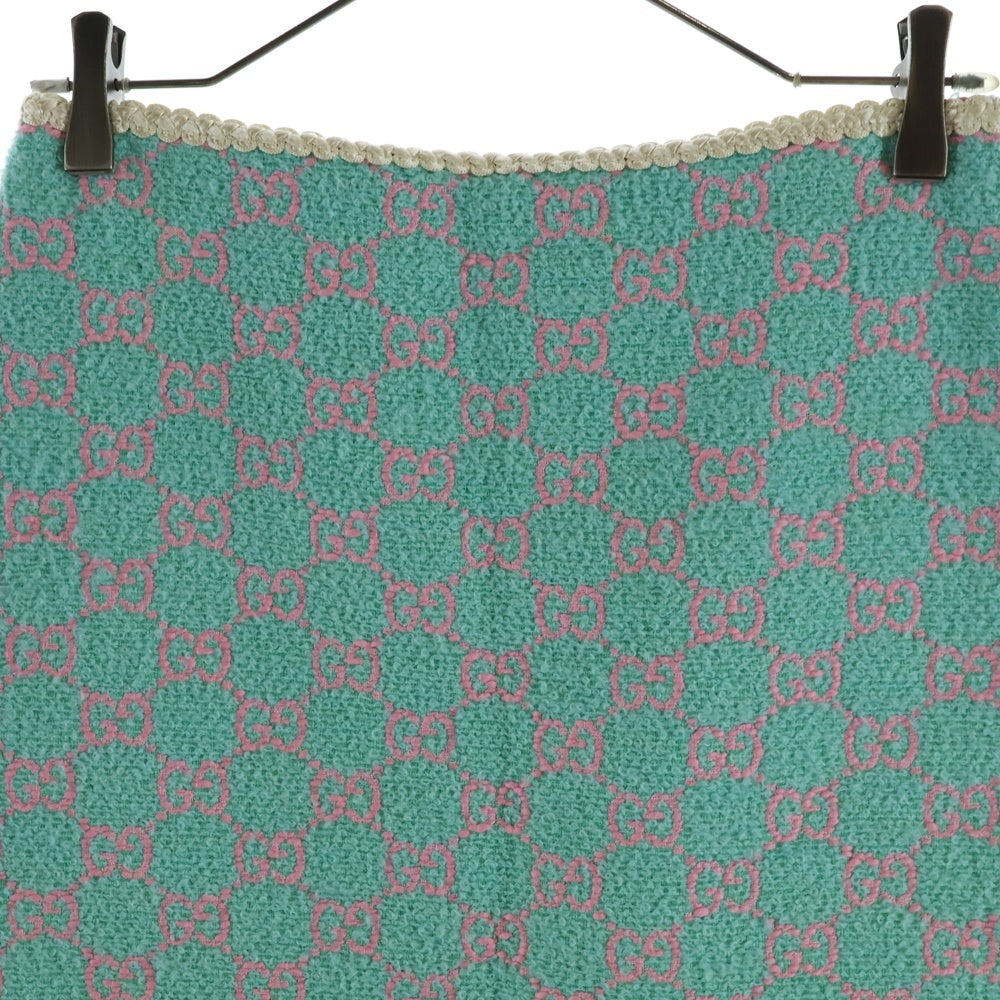GUCCI(グッチ) スカート GGジャガード グリーン×ピンク コットン 584858 レディース