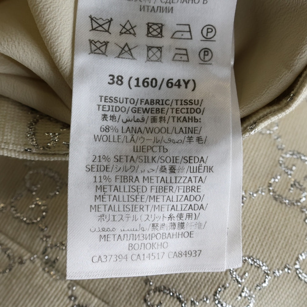 GUCCI(グッチ) GGルレックス ラメ ウール ミニスカート ベージュ レディース