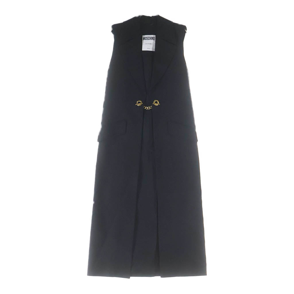 MOSCHINO(モスキーノ) ロングベスト ノースリーブ ブラック GD金具 241EJ10010520 レディース