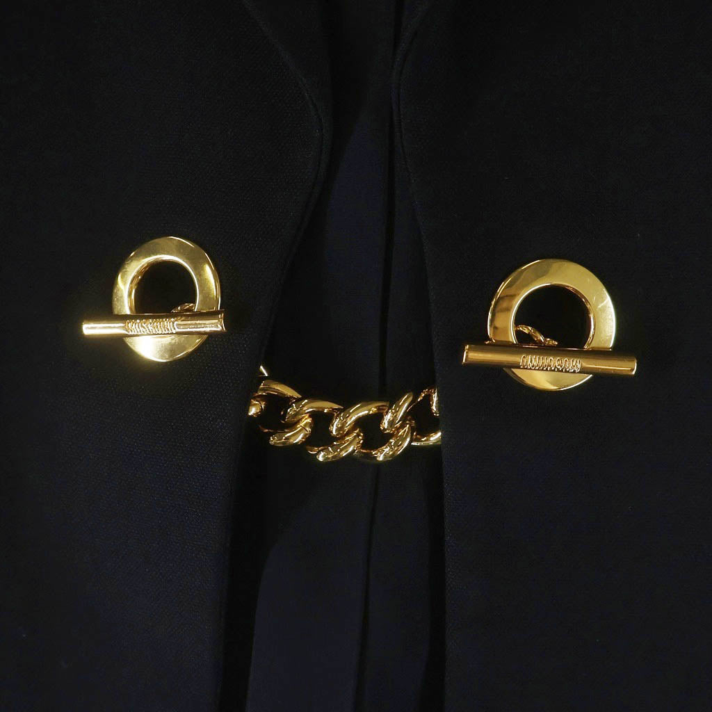 MOSCHINO(モスキーノ) ロングベスト ノースリーブ ブラック GD金具 241EJ10010520 レディース