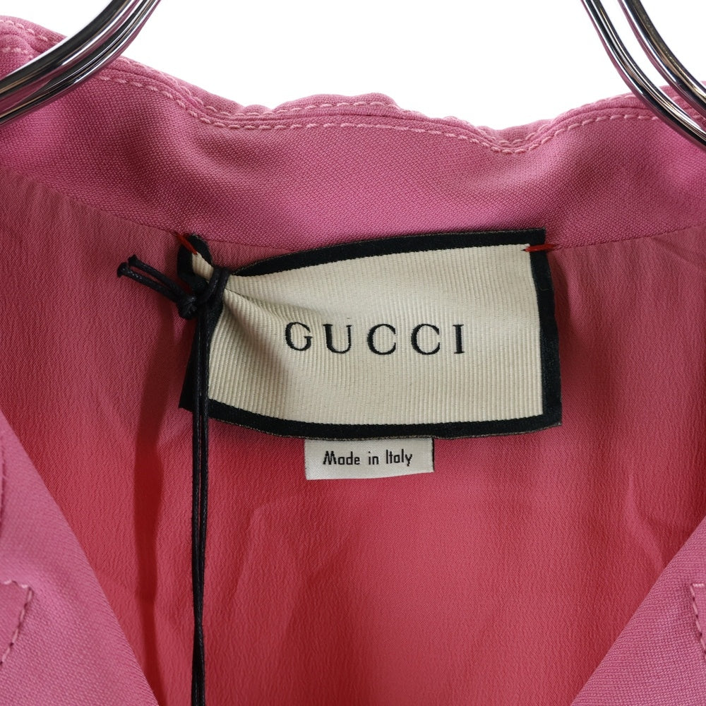 GUCCI(グッチ) GGベルトデザイン ロングトレンチコート ピンク レディース
