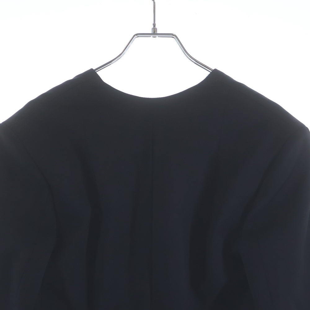 PATOU(パトゥー) テクニカル ウールツイル ノーカラージャケット ブラック レディース