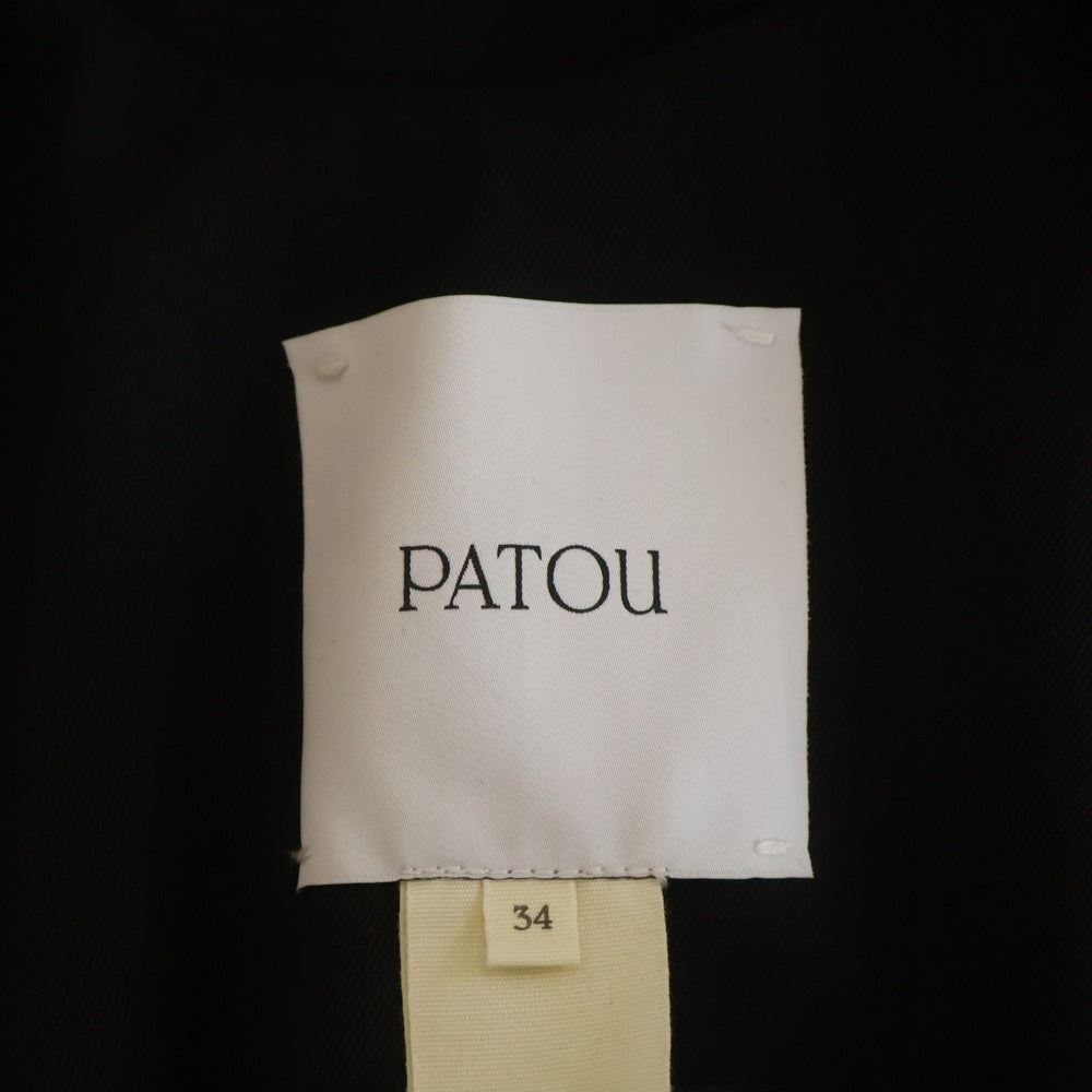 PATOU(パトゥー) テクニカル ウールツイル ノーカラージャケット ブラック レディース