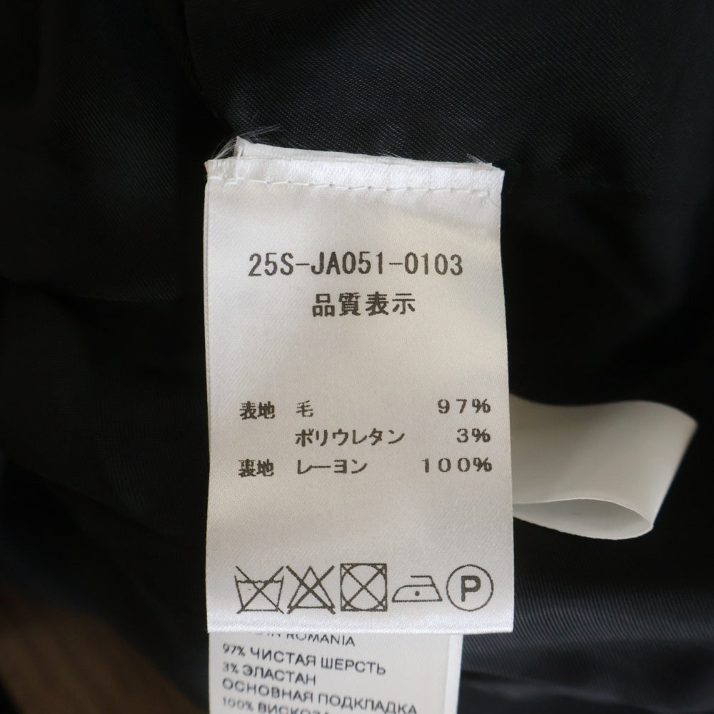 PATOU(パトゥー) テクニカル ウールツイル ノーカラージャケット ブラック レディース