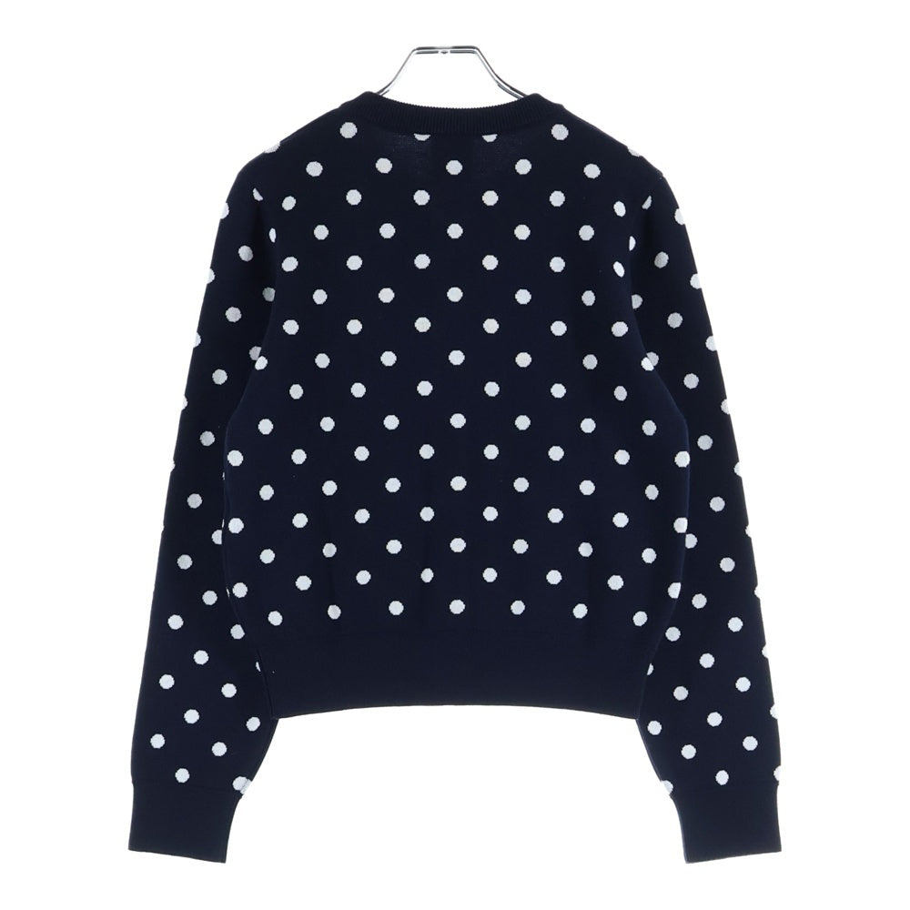 PATOU(パトゥー) ポルカドット コットンニットカーディガン ネイビー レディース