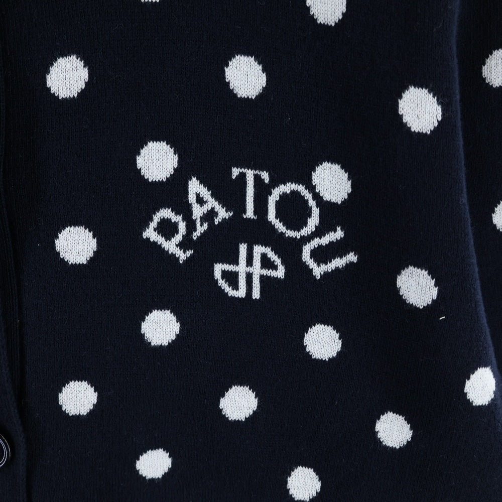 PATOU(パトゥー) ポルカドット コットンニットカーディガン ネイビー レディース