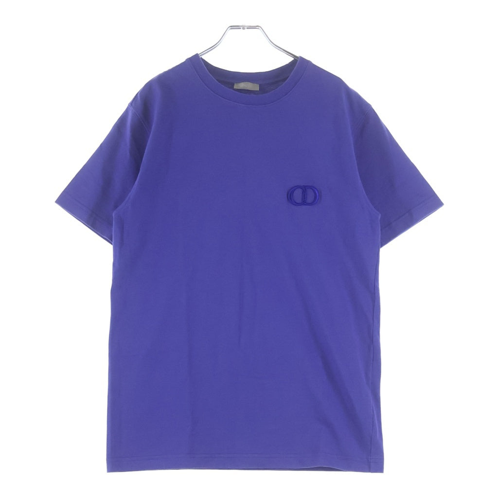 Christian Dior(クリスチャンディオール) CDロゴ刺繍 クルーネック 半袖Tシャツ カットソー ブルー 943J605A0554 レディース