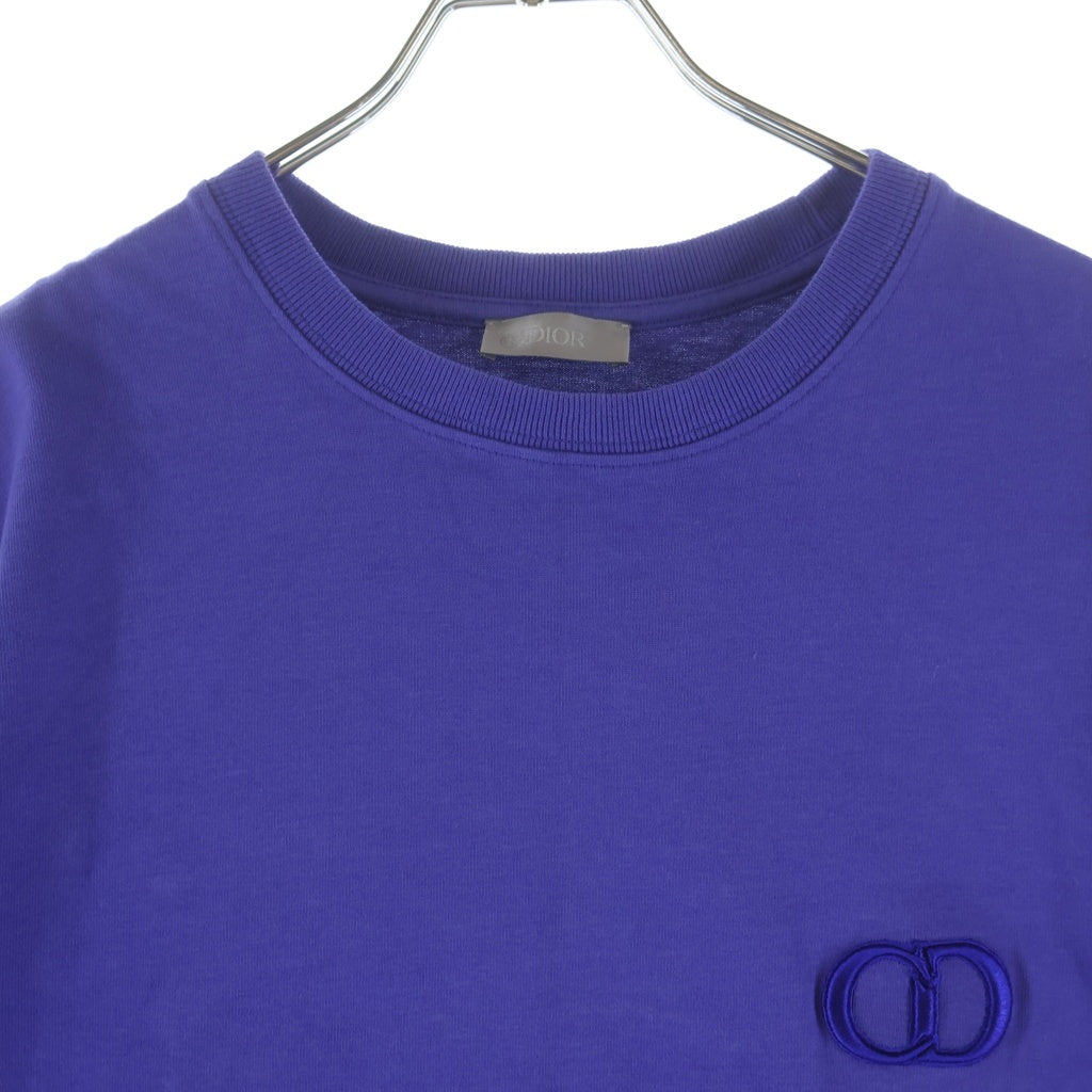 Christian Dior(クリスチャンディオール) CDロゴ刺繍 クルーネック 半袖Tシャツ カットソー ブルー 943J605A0554 レディース