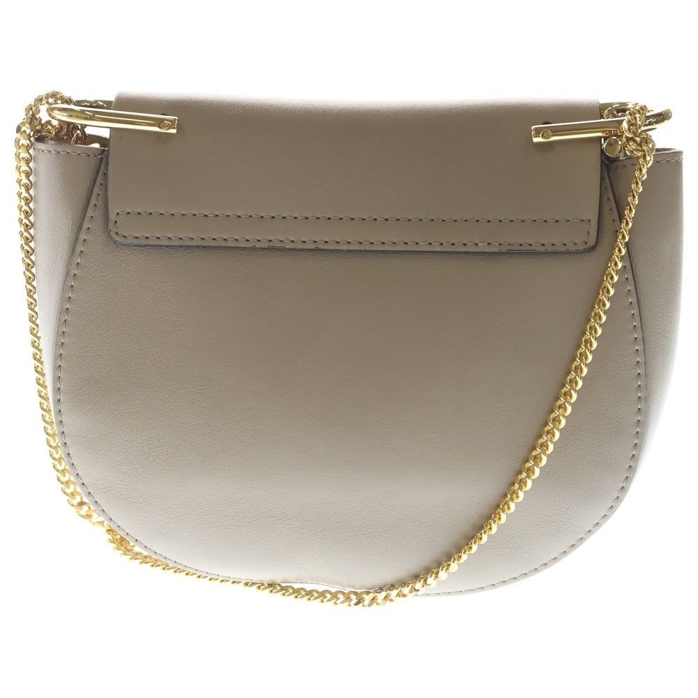 Chloe(クロエ) ドリュー チェーンショルダーバック ミニバッグ ベージュ グレージュ レザー×スエード ゴールド金具 レディース