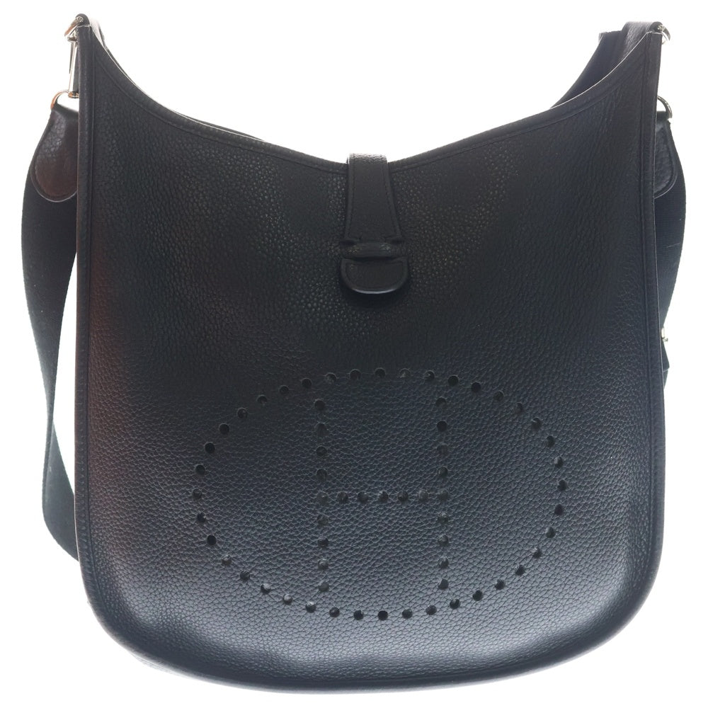 HERMES(エルメス) エヴリンPM 2 ドゥ トリヨンクレマス レザー ノワール ショルダーバッグ シルバー金具 ブラック □N刻印 レディース