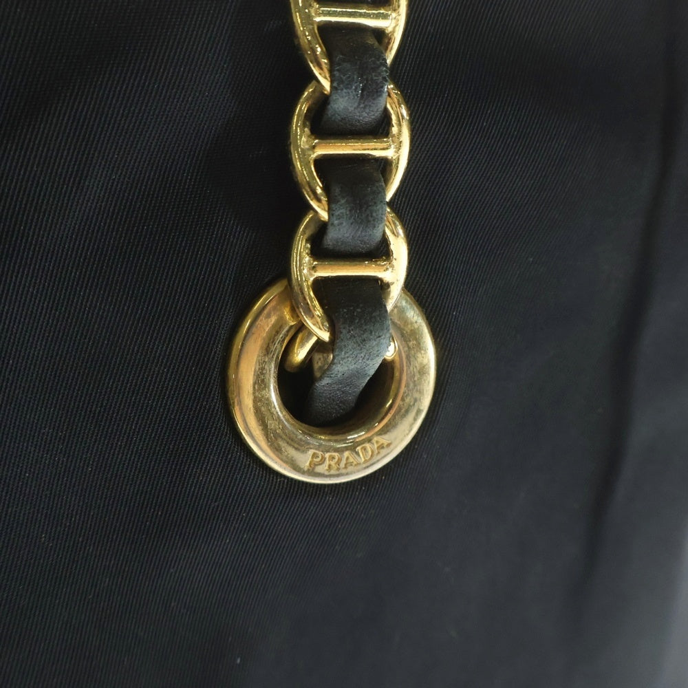 PRADA(プラダ) チェーントートバッグ ハンドバッグ チェーンバッグ ブラック テスート ゴールド金具 レディース