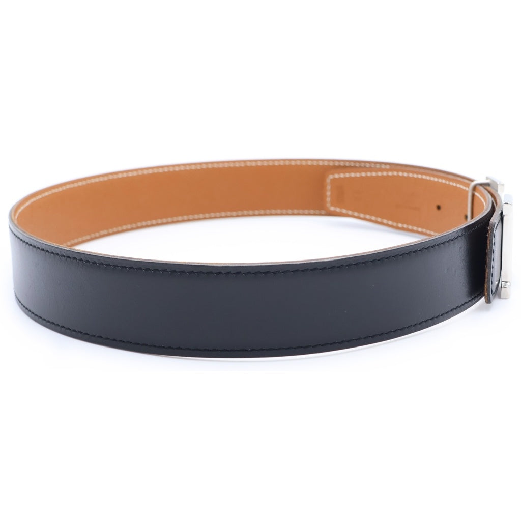 HERMES(エルメス) コンスタンス ベルト ブラウン×ブラック ボックスカーフ シルバー金具 #65 □D刻印 レディース