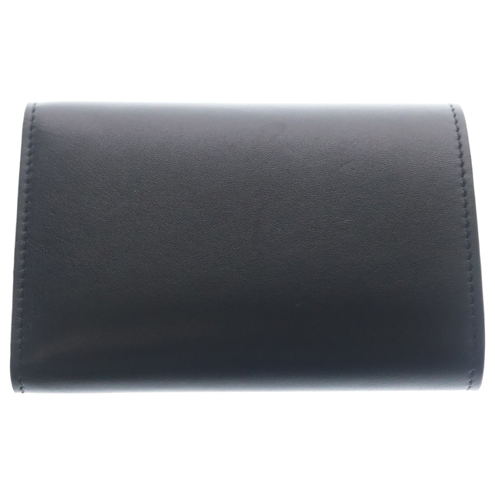 LOEWE(ロエベ) ぺブル バーティカル コンパクトウォレット スモール 三つ折り財布 コインケース ブラック レザー ゴールド金具 レディース