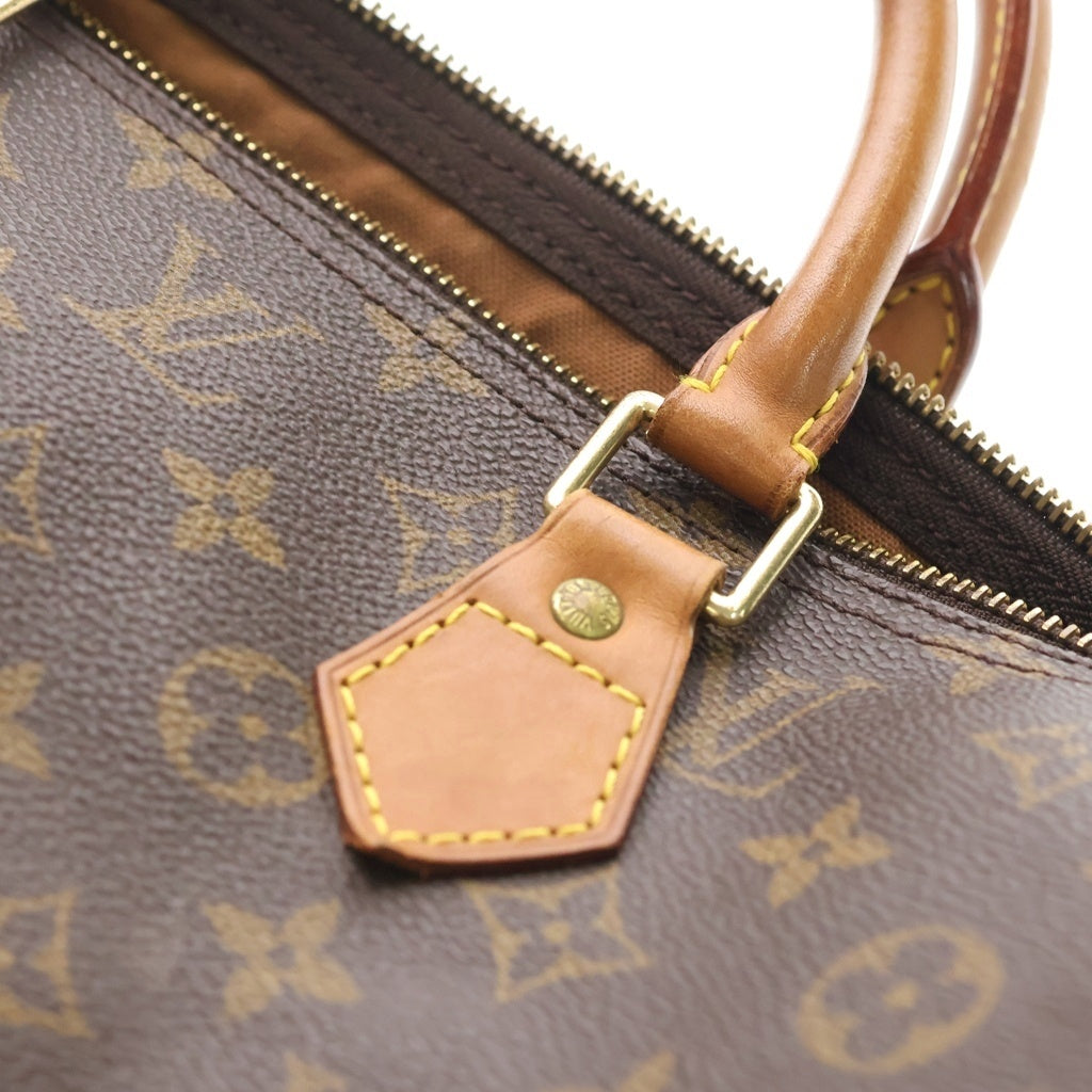 LOUIS VUITTON(ルイヴィトン) モノグラム スピーディ40 ハンドバッグ ボストンバッグ ブラウン レザー×PVC M41522 ゴールド金具 レディース