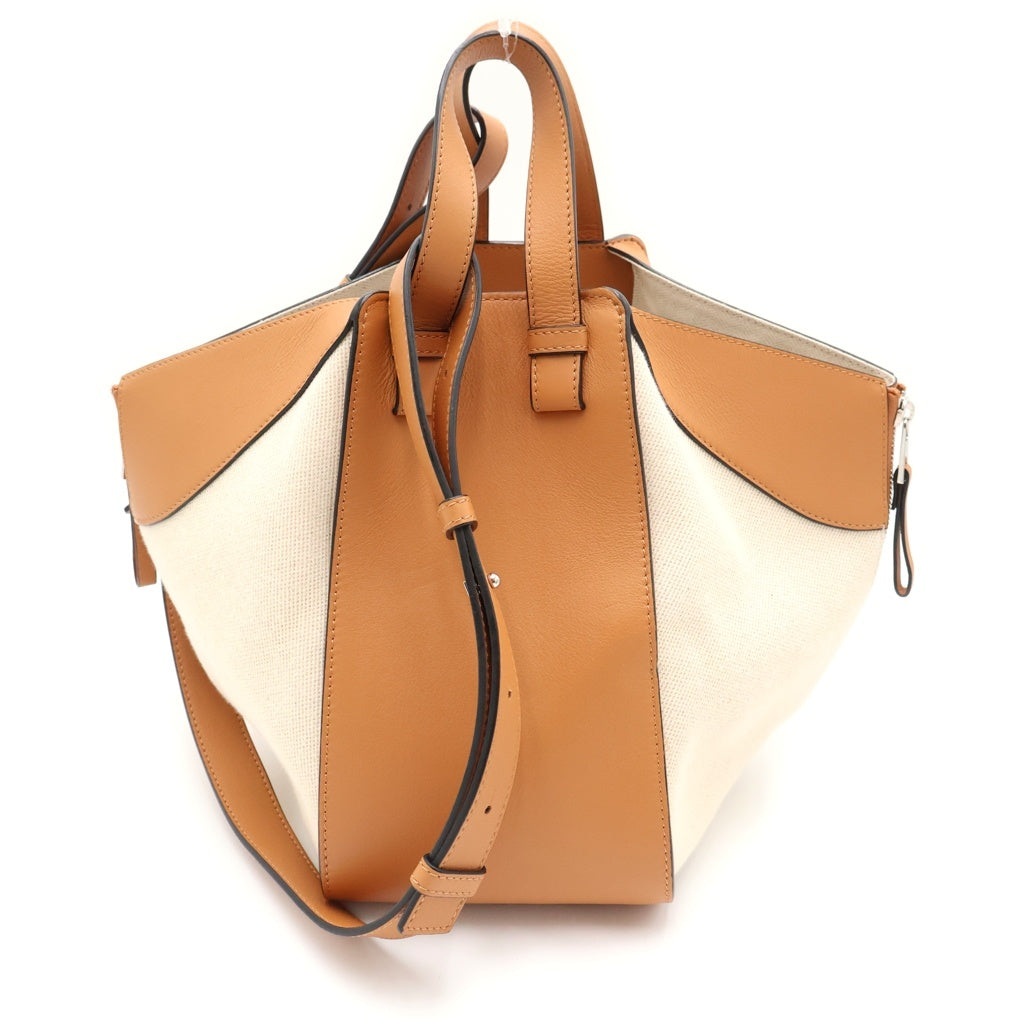 LOEWE(ロエベ) ×KEN PRICE ケンプライス ハンモック スモール キャンバス レザー 2WAY ハンド ショルダーバッグ ブラウン/ベージュ シルバー金具 レディース