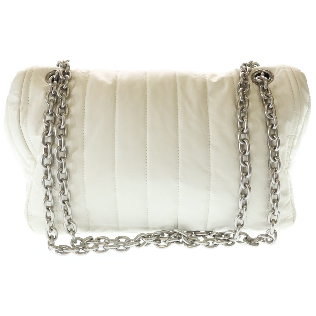 BALENCIAGA(バレンシアガ) モナコ M チェーンバッグ ショルダーバッグ ホワイト レザー 765945 シルバー金具 レディース