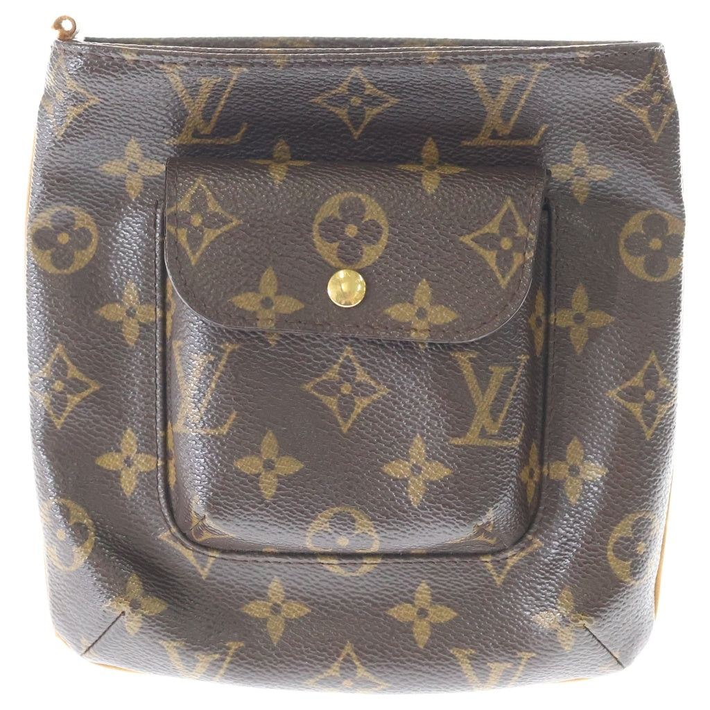 LOUIS VUITTON(ルイヴィトン) モノグラム パルティシオン ポーチ ケース クラッチバッグ ブラウン レザー×PVC M51901 ゴールド金具 レディース