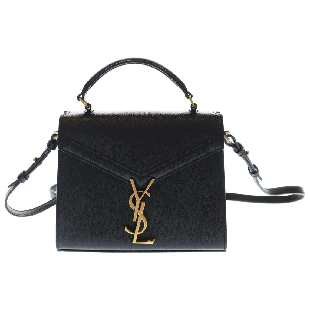 SAINT LAURENT PARIS(サンローランパリ) カサンドラ トップハンドル 2WAYバッグ ハンドバッグ ショルダーバッグ ブラック レザー 623930 ゴールド金具 レディース