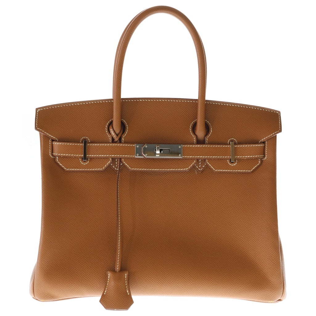 HERMES(エルメス) バーキン30 ゴールド エプソン ハンドバッグ トートバッグ □K刻印 シルバー金具 レディース