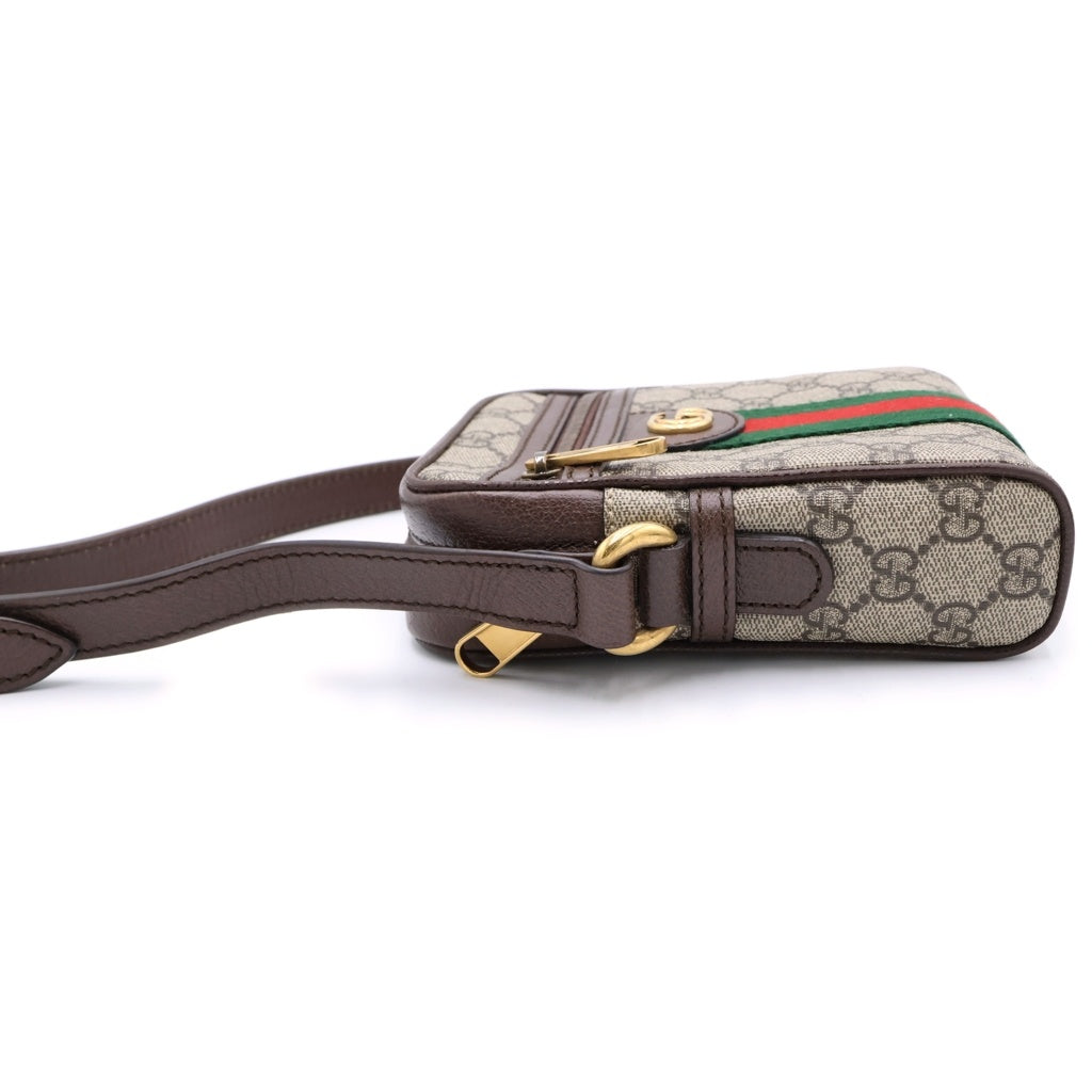 GUCCI(グッチ) GGマーモント オフィディア ショルダーバッグ ミニバッグ ベージュ×ブラウン レザー 735403 ゴールド金具 レディース