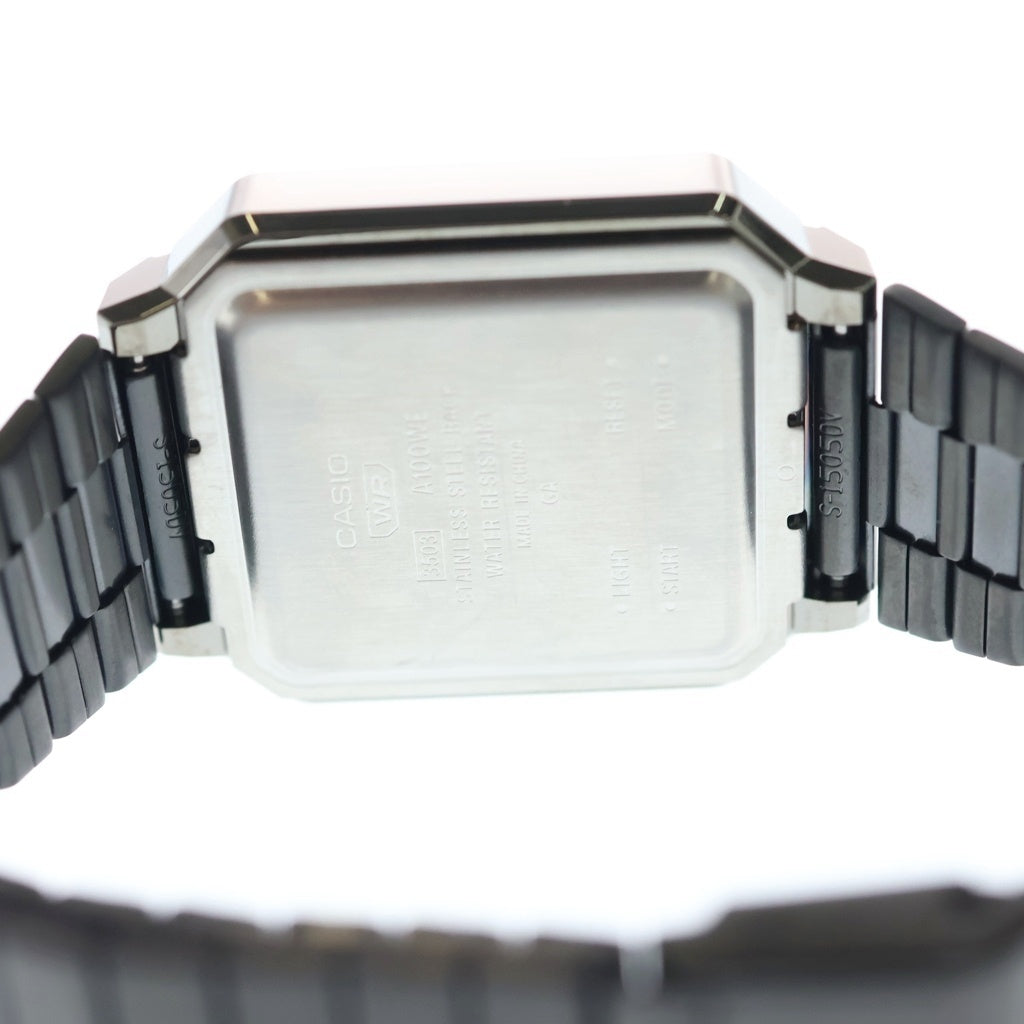 CASIO(カシオ) アナデジ スタンダード 復刻モデル デジタル文字 クォーツウォッチ 腕時計 シルバー/ブラック A100WE-1AJF
