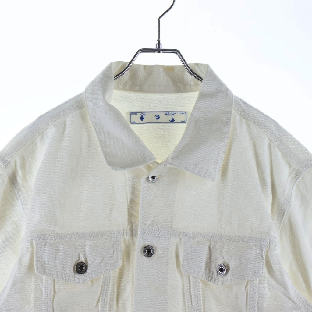 OFF-WHITE(オフホワイト) ロゴプリント デニム トラッカージャケット ホワイト OMYE054F21DEN002