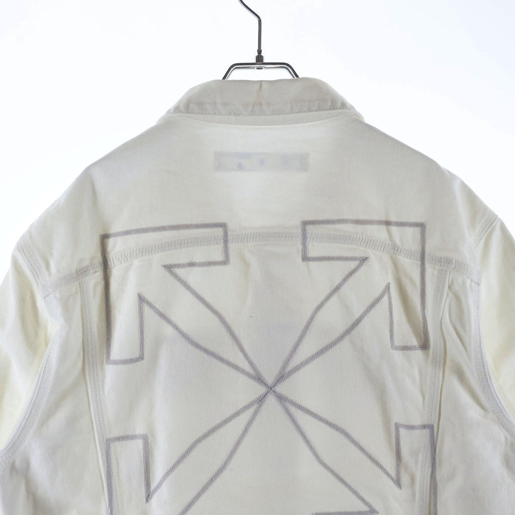 OFF-WHITE(オフホワイト) ロゴプリント デニム トラッカージャケット ホワイト OMYE054F21DEN002