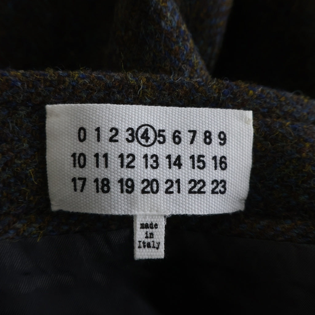 Maison Margiela 4(メゾンマルジェラ) 17AW ウールツイード スリット ロングスカート ブラウン レディース S51MA0281 S48070