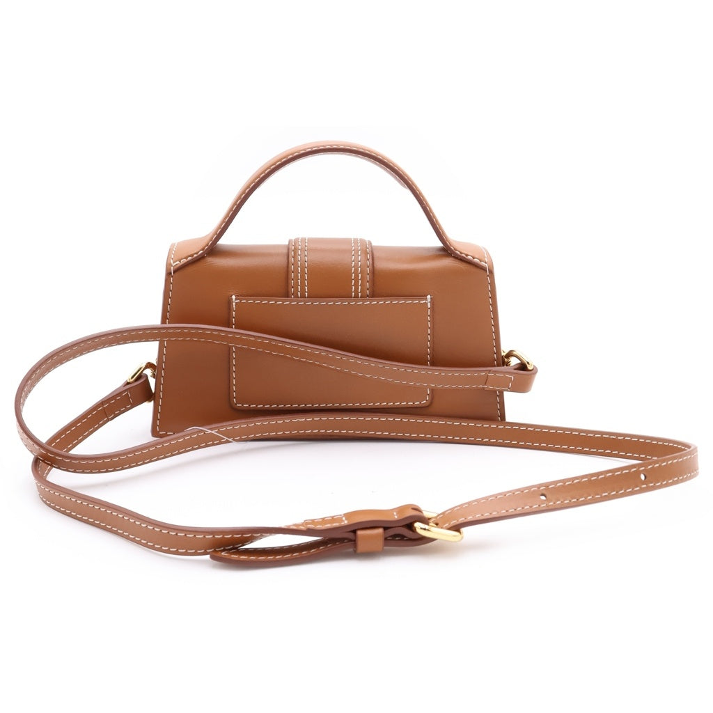 JACQUEMUS(ジャックムス) LE BAMBINO ル バンビーノ ロゴ レザー 2WAY ハンド ショルダーバッグ ゴールド金具 ブラウン 213BA006-3072811 レディース
