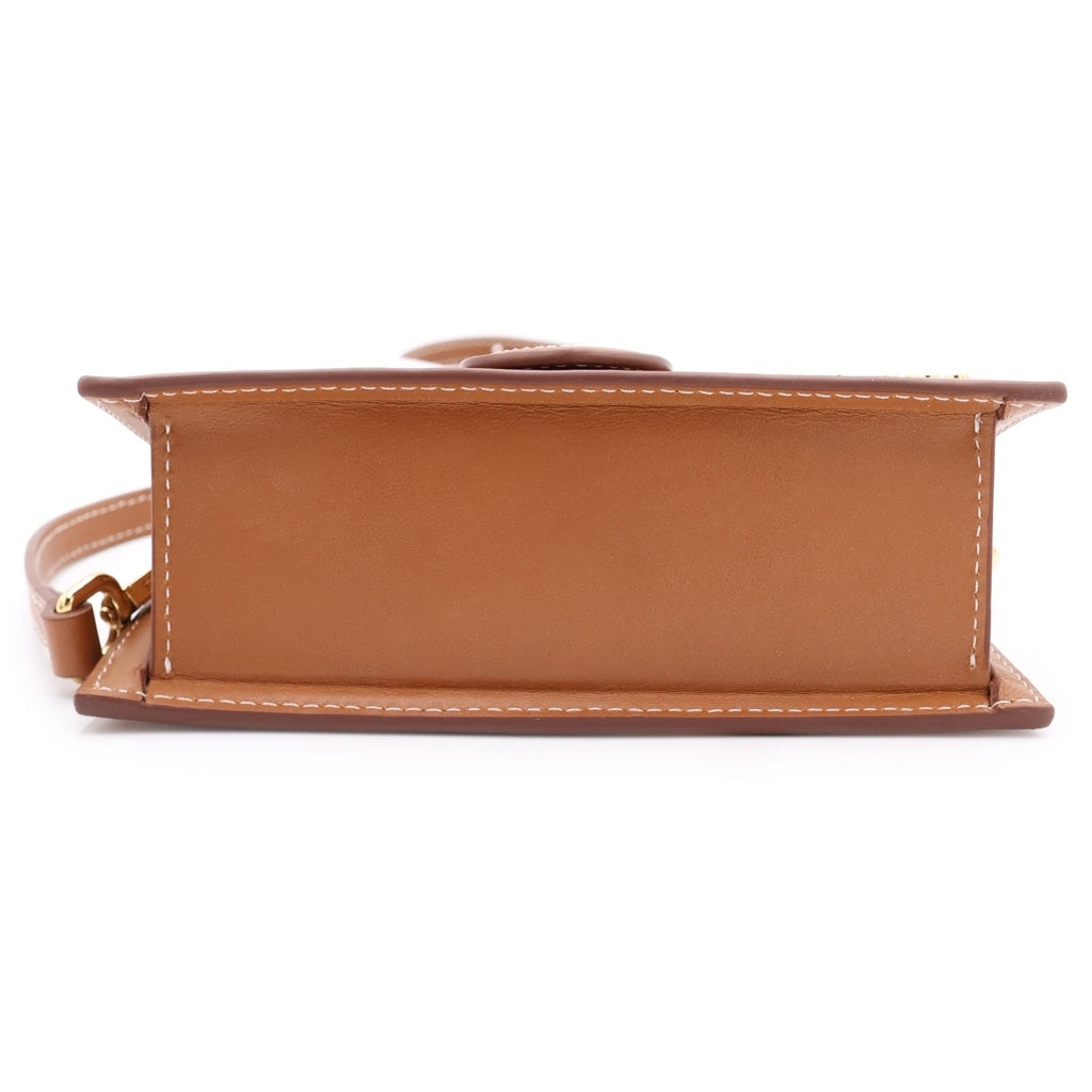JACQUEMUS(ジャックムス) LE BAMBINO ル バンビーノ ロゴ レザー 2WAY ハンド ショルダーバッグ ゴールド金具 ブラウン 213BA006-3072811 レディース