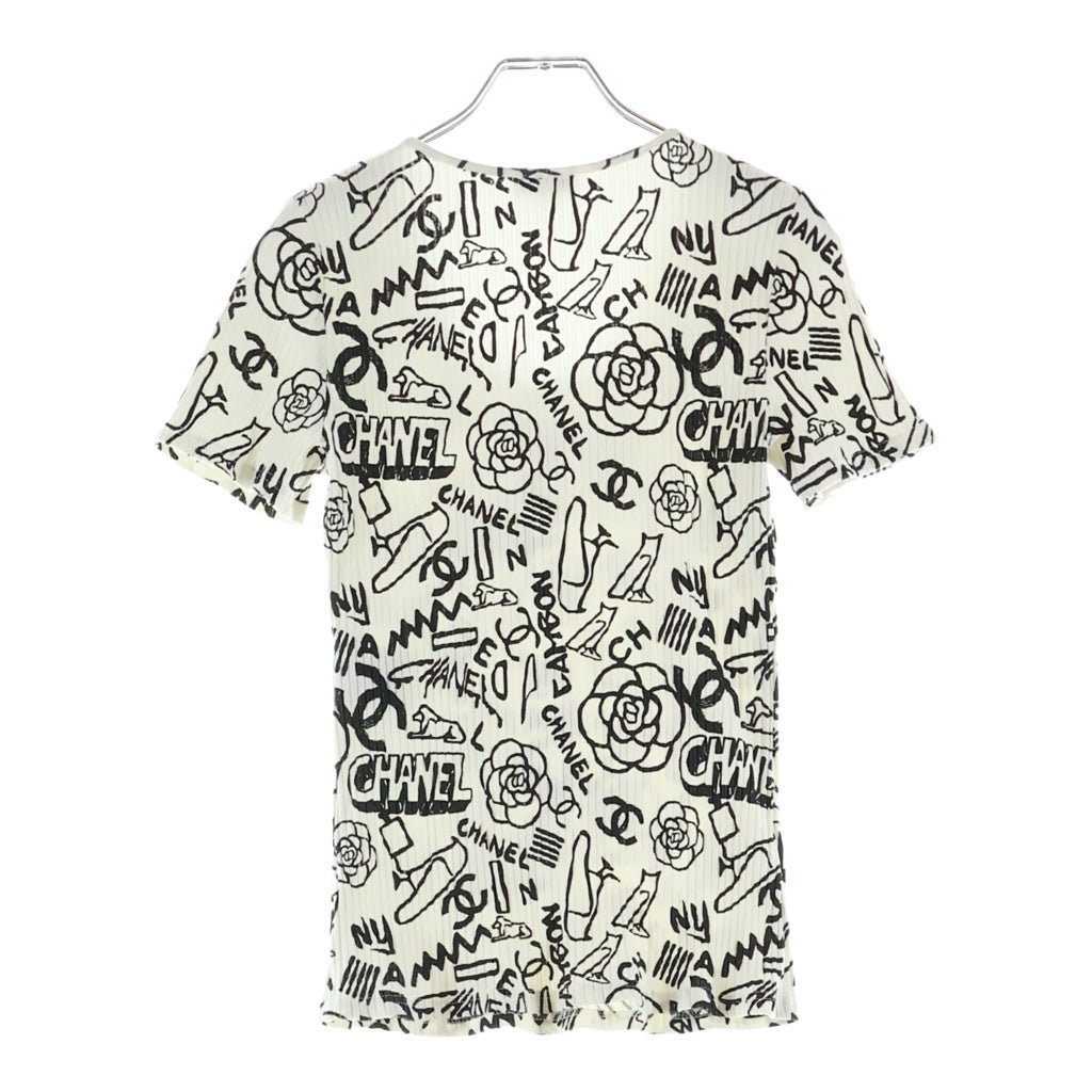 CHANEL(シャネル) ココマーク カメリア グラフィックTシャツ ホワイト コットン #34 P61888V47215 レディース