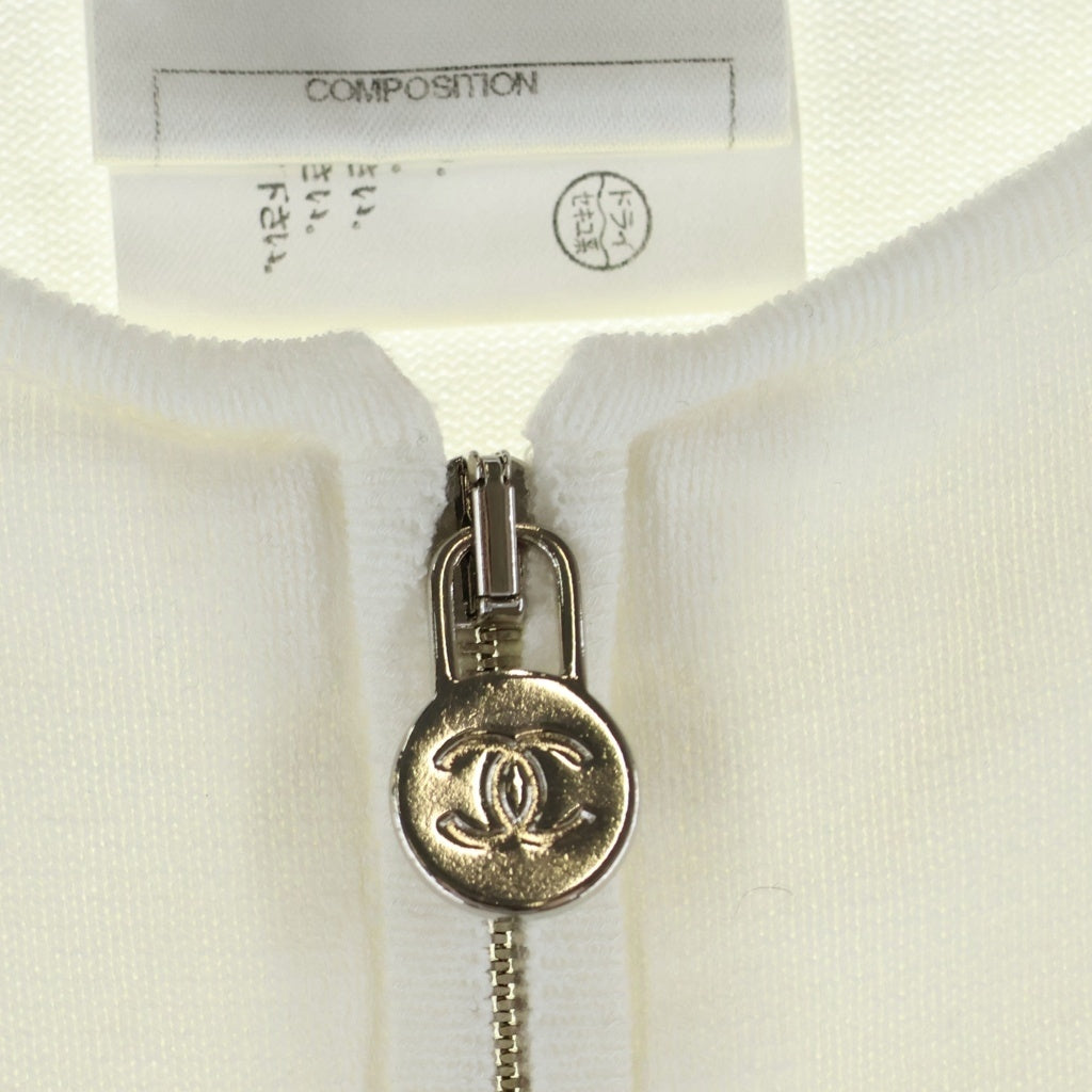 CHANEL(シャネル) クルーネック ジップカーディガン ホワイト#34 P43225K04542 レディース