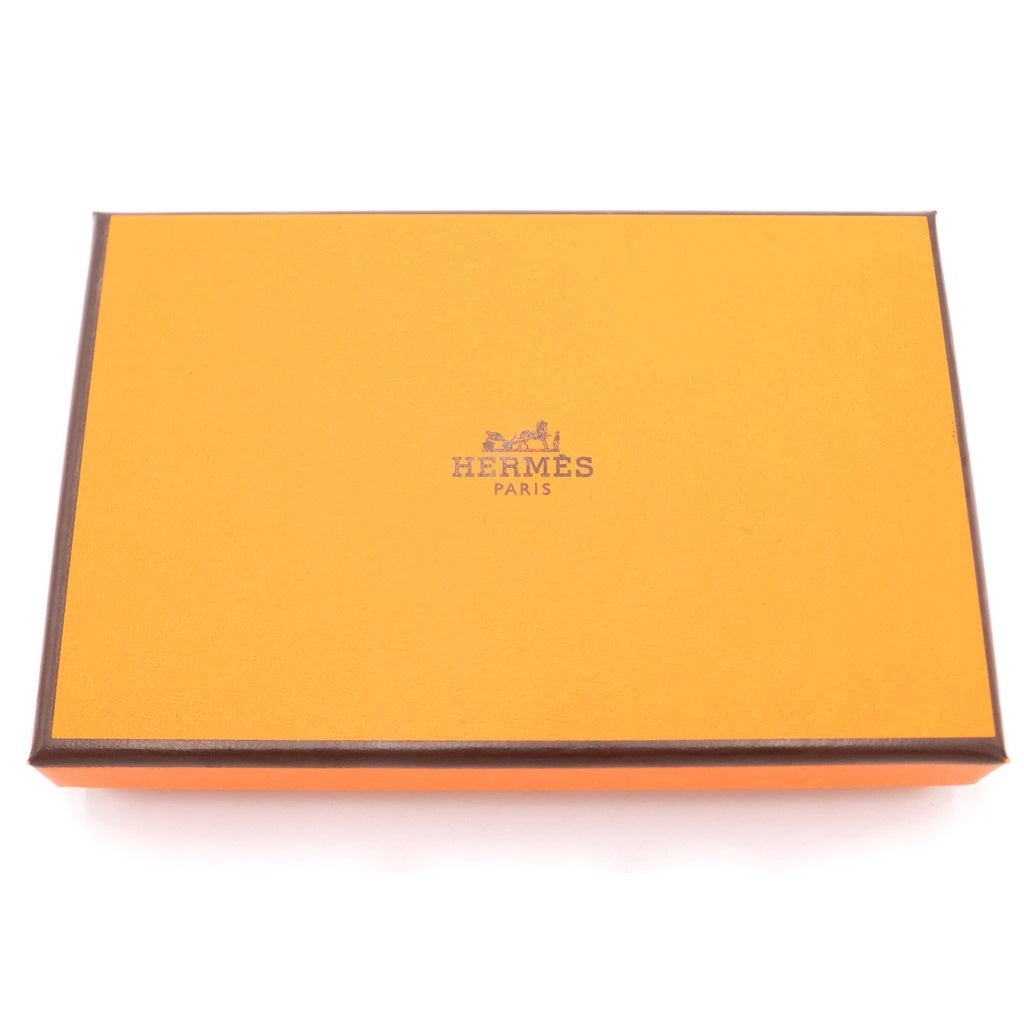 HERMES(エルメス) カルヴィデュオコンパクト 二つ折り財布 コインケース オレンジ ヴォーエプソン A刻印 シルバー金具 レディース